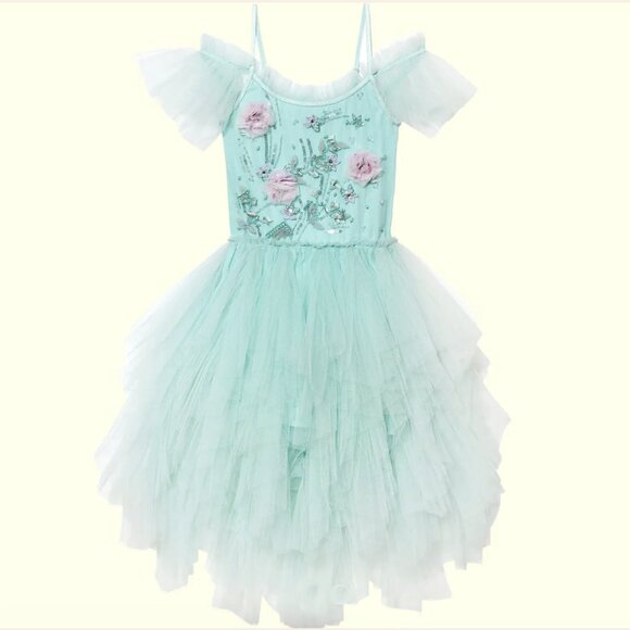 Tutu Du Monde Aqua Teal Floating Florals Tutu Dress Size 2-3 Party Portrait NWT - Picture 9 of 9